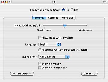 Ink Preferences